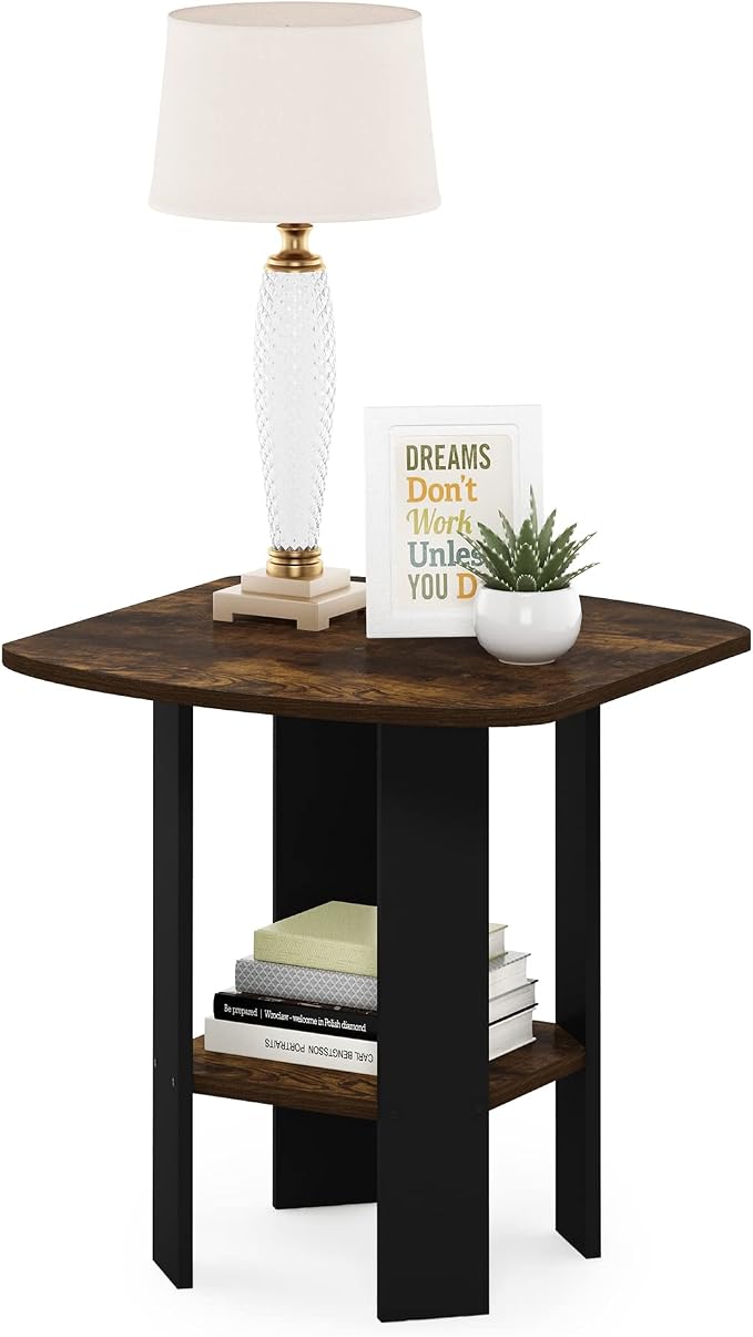 Furinno SIMPLE DESIGN Side Table, 2-Tier Modern End Table by Furinno-FitsYourSpaceFitsYourBudget