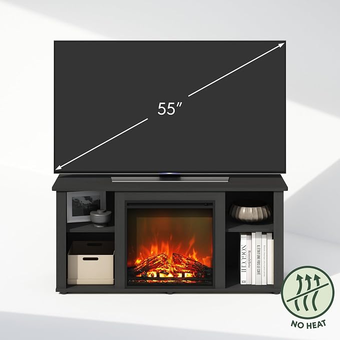 Furinno Jensen Fireplace TV Stand, NO Heat Decorative Electric Fireplace TV - Image 6