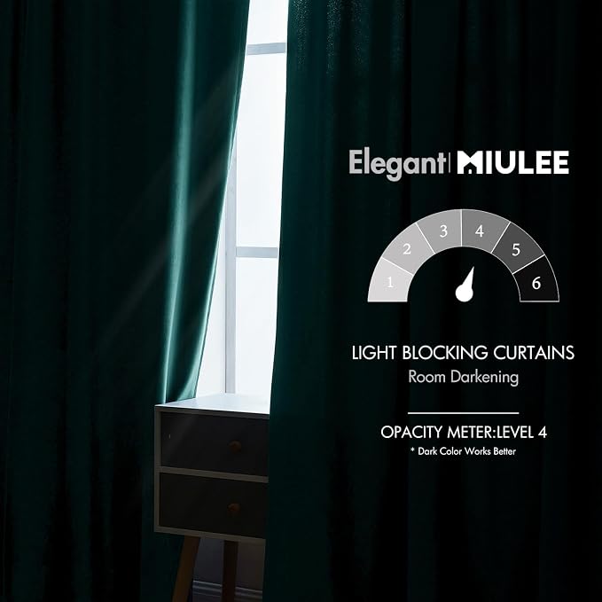 MIULEE Velvet Curtains 84 inches 2 Panels - Image 5
