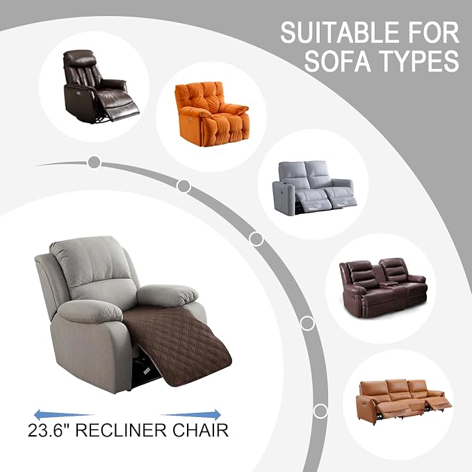 Genina Waterproof Recliner Chair Covers, Recliner Cover - Image 5