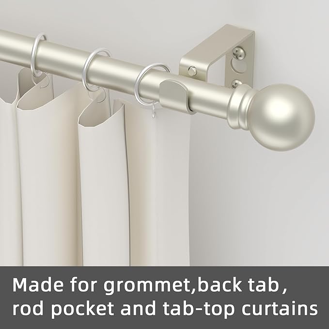 GXOACKJ Curtain Rods for windows 28-78 inch, 5/8 inch Decorative Nickel - Image 5