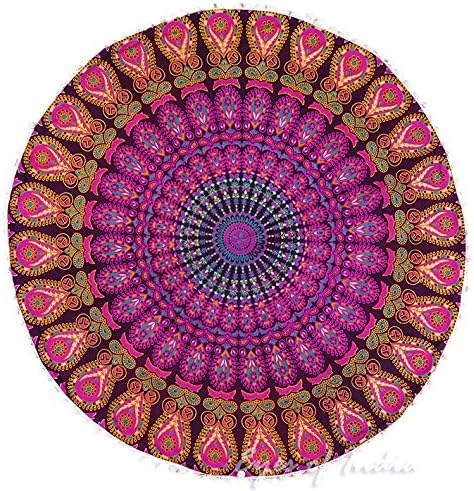 Mandala Floor Pillow Cover Meditation Cushion Seating Throw Hippie Round - Image 4