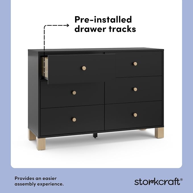 Storkcraft California 6-Drawer Double Dresser - Image 6