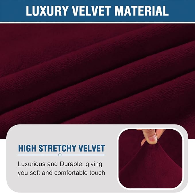 H.VERSAILTEX Armless Accent Chair Covers Thick Velvet Armless Chair Slipcovers - Image 5