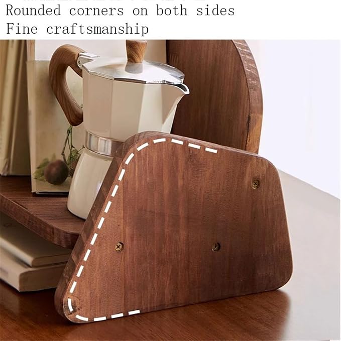 Bookcase Walnut Wooden Sofa Shaped Desk Organiser Organiser Shelf Simple Small - Image 4