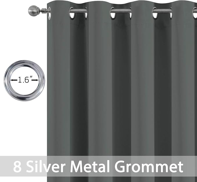 Yakamok Room Darkening Grommet Window Drapes Thermal Insulated Light Blocking - Image 4