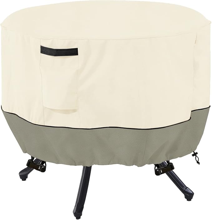 Round Patio Table Cover, 600D Heavy Duty Outdoor Furniture Covers Waterproof by LSongSKY