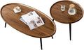 Garvee Nesting Coffee Table Set of 2, 2-Piece Walnut Coffee Tables, Mid Century by Garvee