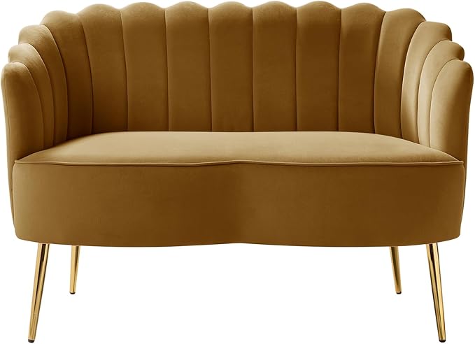 HULALA HOME Modern Velvet Loveseat Sofa - Image 8
