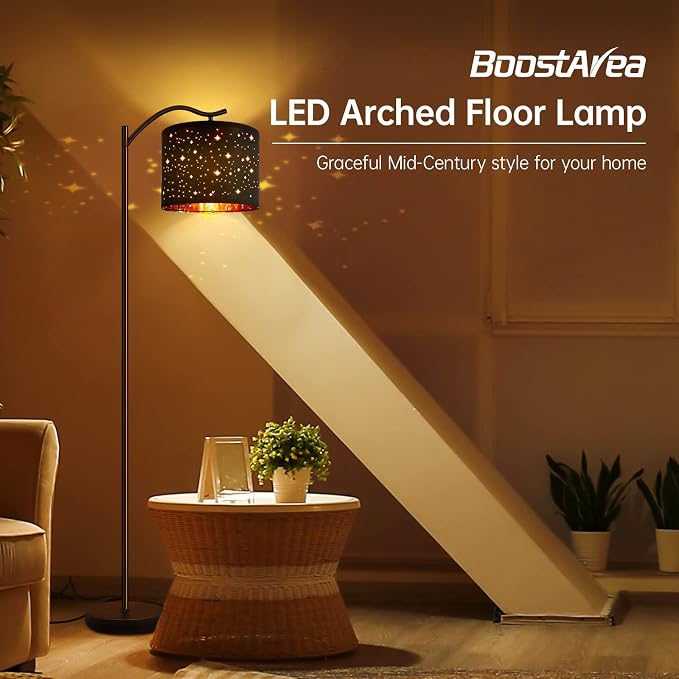 BoostArea Floor Lamp for Living Room, LED Arched Tall Modern Standing Lamp - Image 2