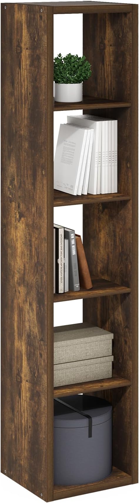 Furinno Cubicle Book Shelf, Vertical 5-Cube Bookshelf, Extra Thick Horizontally by Furinno-FitsYourSpaceFitsYourBudget