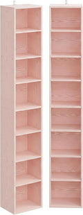 IRONCK Tall Narrow Bookshelf 8 Tiers 71in Set of 2, Compact Corner Bookcase by IRONCK