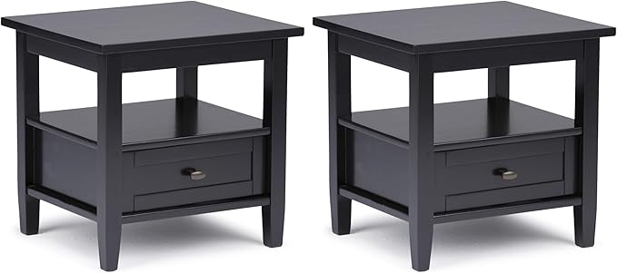SIMPLIHOME Warm Shaker Solid Wood 20 inch Wide Transitional-Style End Tables in by SimpliHome