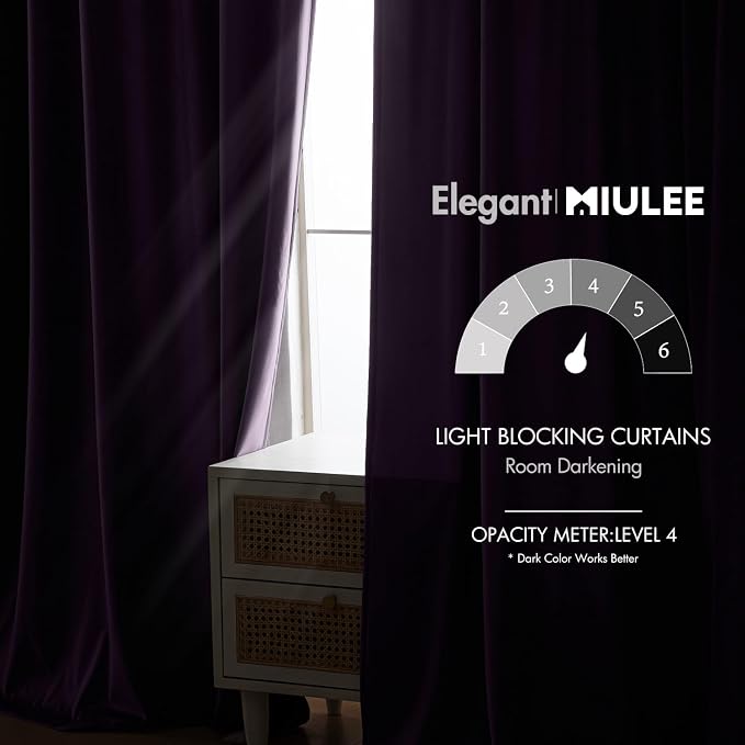 MIULEE Purple Velvet Curtains 84 inches - Image 5