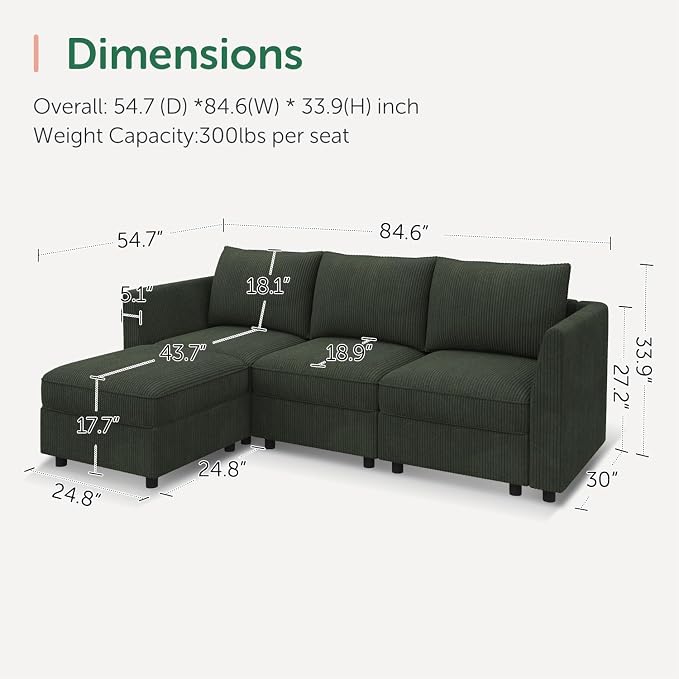 HONBAY Modular Sectional Sofa - Image 2