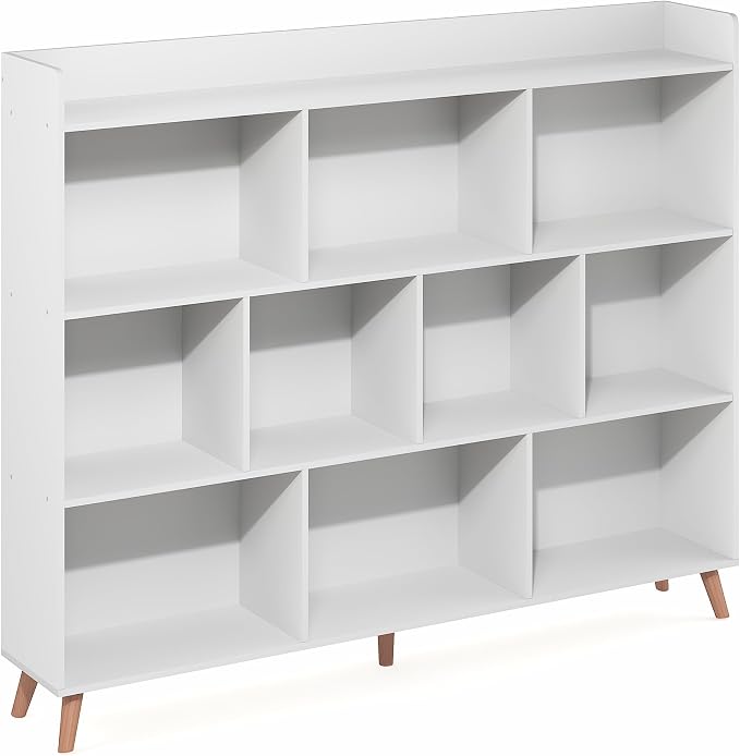 Furinno Claude Book Shelf, 10-Cube Mid Century Style Bookshelf, Storage - Image 5