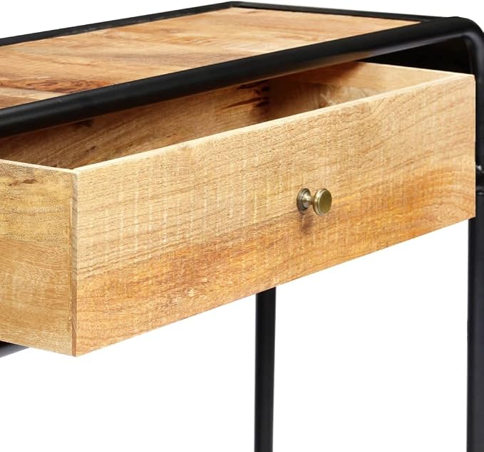 Console Table with 1 Drawer and 2 Compartments, 46.5"x11.8"x29.5" Solid Mango - Image 7