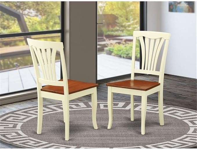 East West Furniture AVC-WHI-W Avon Kitchen Dining Chairs - Image 2