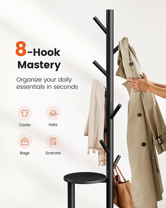 Pipishell Coat Rack, Freestanding Hall Tree - Image 5