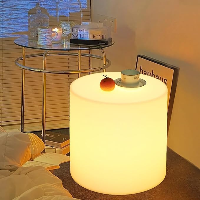 16-inch LED Cylinder Stool, Rechargeable Glowing Chair w/Remote, Dimmable 16 - Image 7