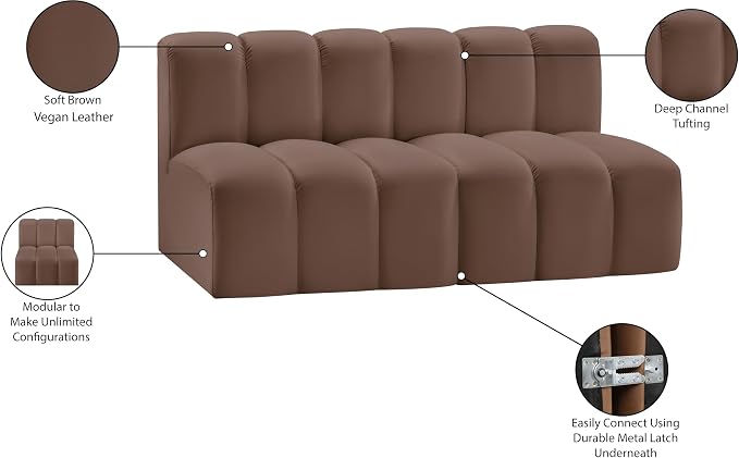 Meridian Furniture 101Brown-S2A Arc Collection Modern | Contemporary Modular - Image 12
