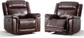 ANJ Premium Genuine Leather Manual Recliner Chair by ANJ