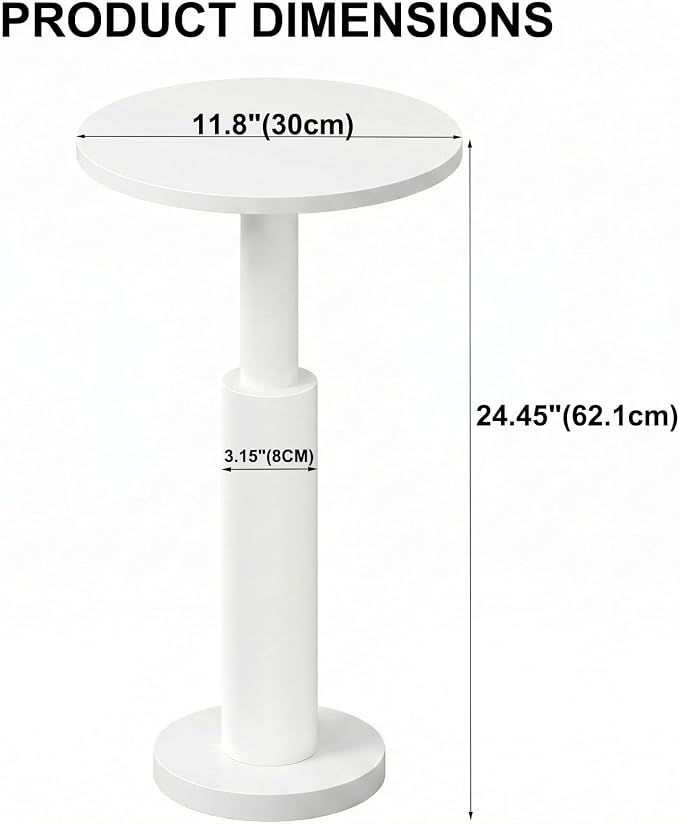 LAATOOREE Small Round Side Table, Accent Drink Coffee Table, Pedestal End Table - Image 3