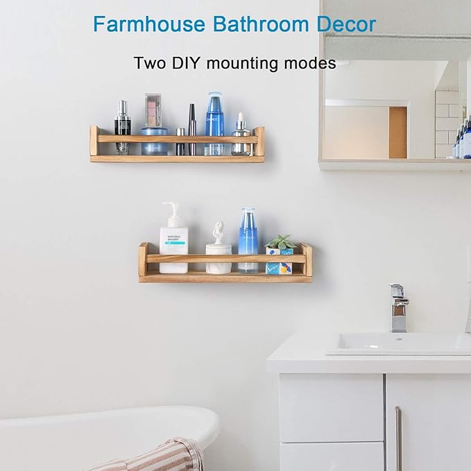 JORIKCHUO Nursery Book Shelves, Kitchen Spice Rack, or Rustic Wall Mounted - Image 5