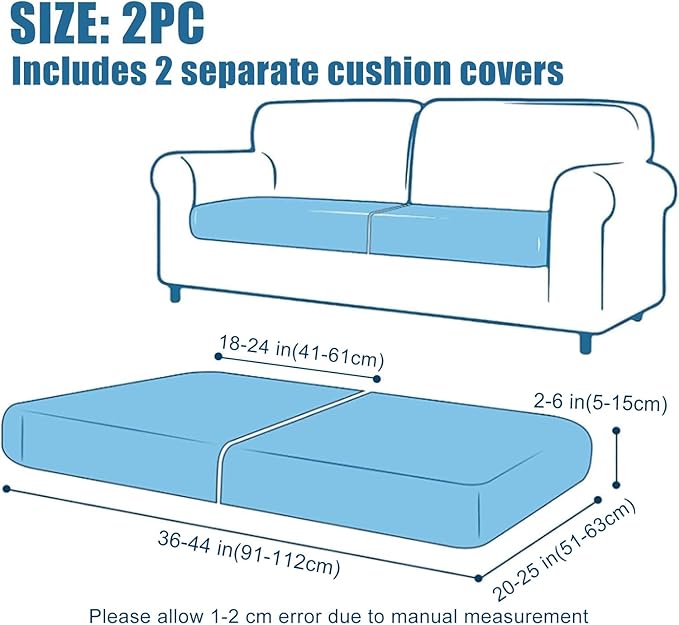 Smiry Waterproof Couch Cushion Covers, Stretch Jacquard Thick Sofa Cushion - Image 6