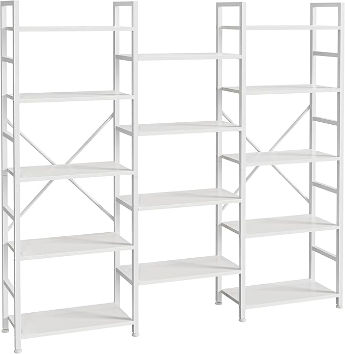 SUPERJARE Triple Bookshelf, Bookcase by SUPERJARE