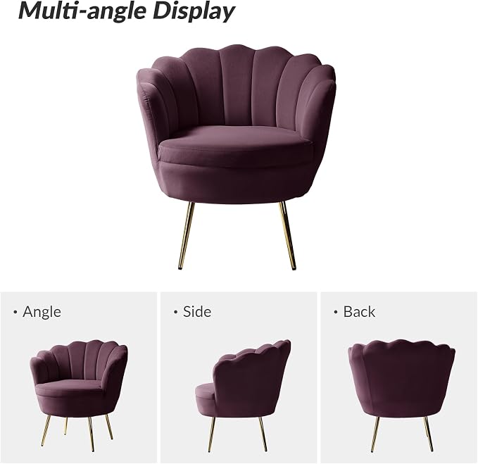 HULALA HOME Modern Velvet Accent Chair - Image 3