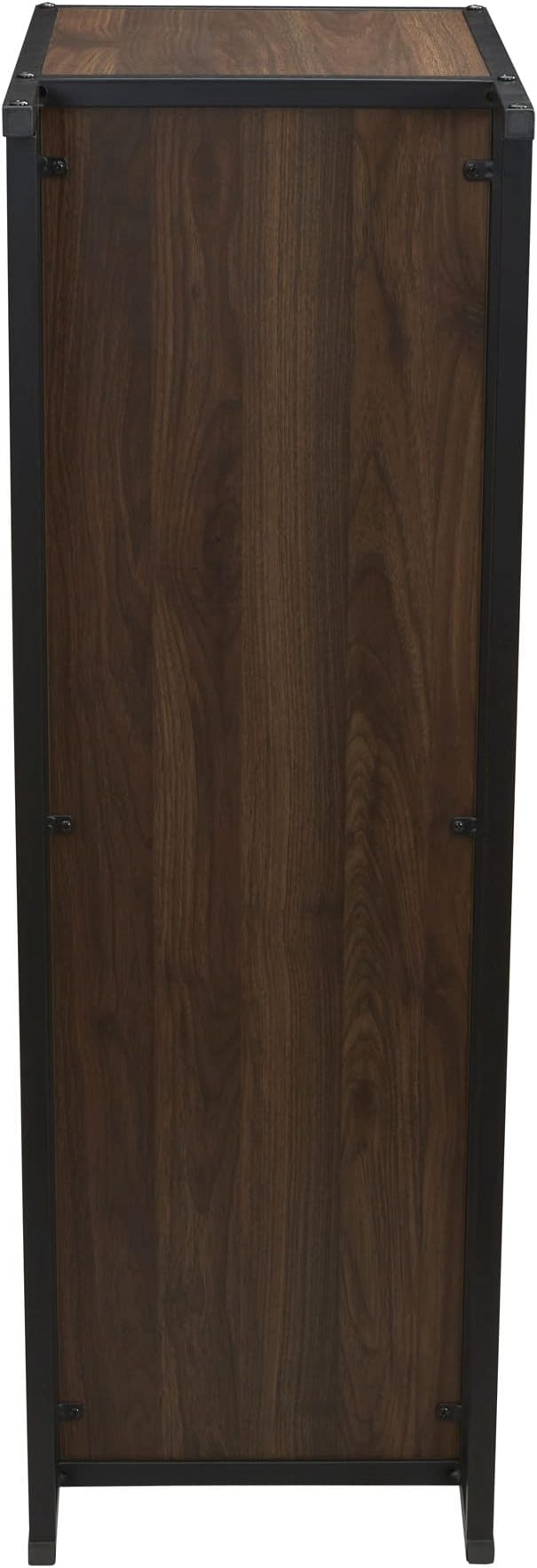 Household Essentials Jamestown Square Cubby TV Stand in Walnut Wood Grain - Image 7