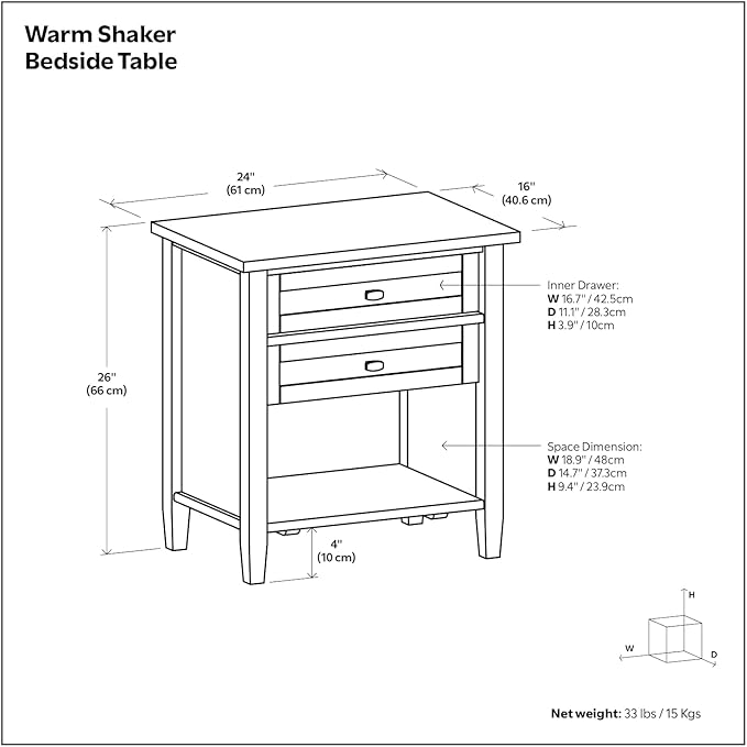 SIMPLIHOME Warm Shaker Nightstand - Image 3