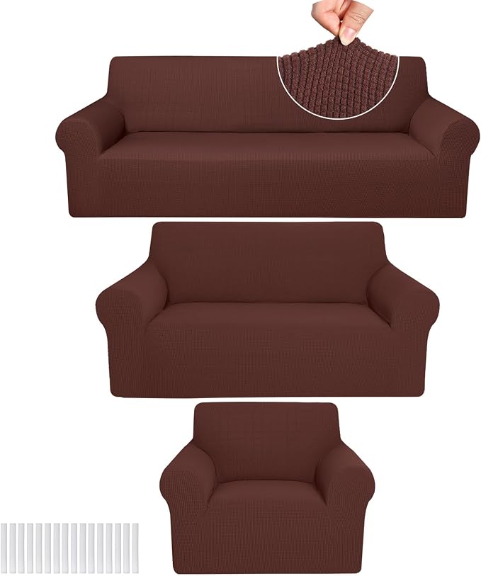 Peryiter 3 Pcs Couch and Loveseat Covers Set Sofa Cover by Peryiter