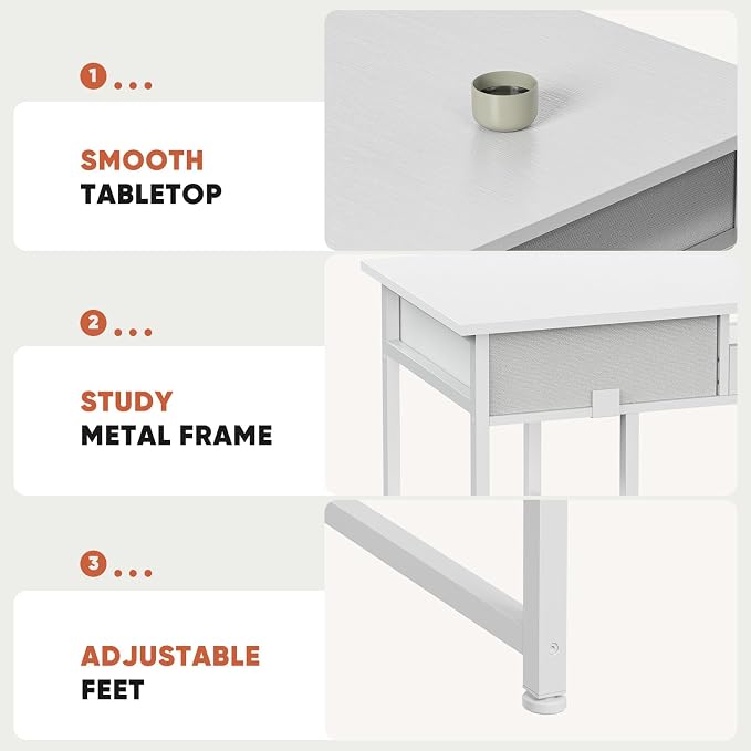 DUMOS 48" Small Computer Home Office Desk - Image 9
