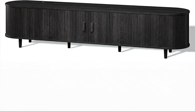 80" Mid Century Modern TV Stand, Wood TV Consoles - Image 9