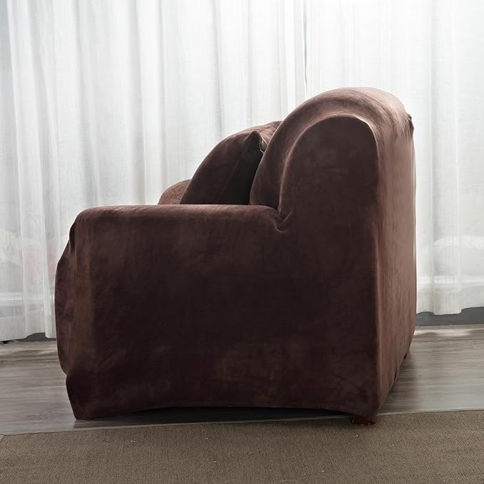 vctops 1-Piece Velvet Plush Stretch Chair Sofa Slipcover Soft Fuzzy Fluffy - Image 3