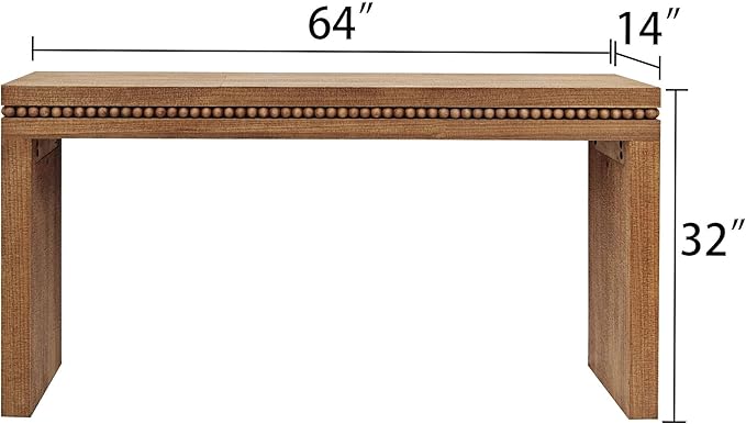 64" Wood Console Table for Entryway, Modern Sofa Table Behind Couch - Image 2