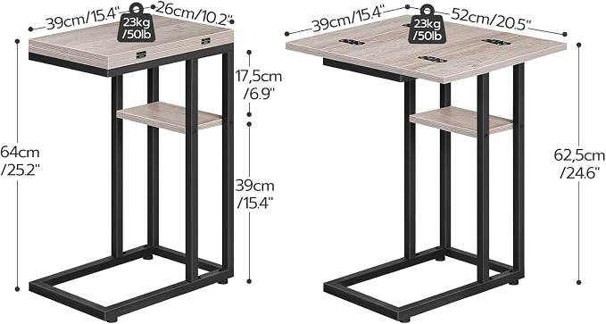 HOOBRO Foldable End Table, C Shaped Side Table - Image 3