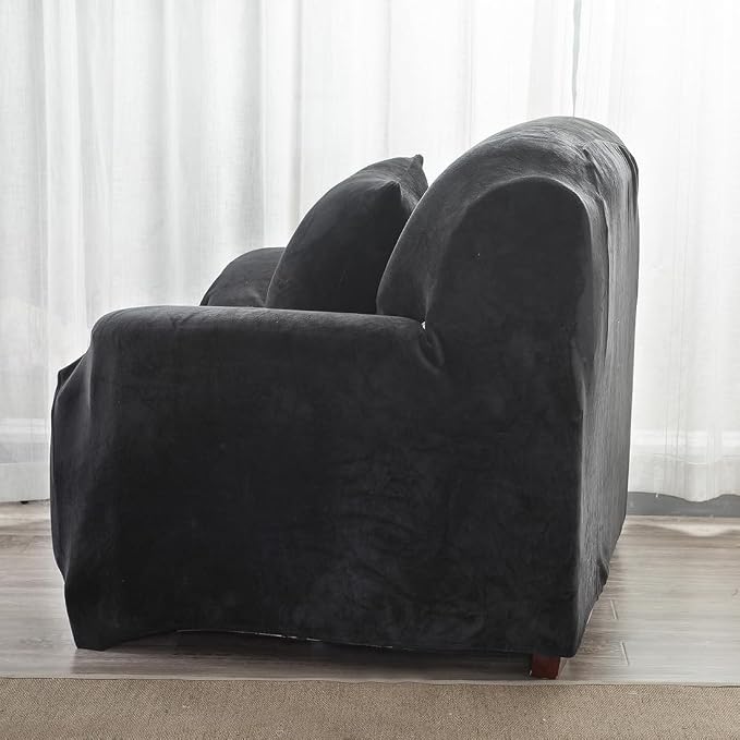 vctops 1-Piece Velvet Plush Stretch Chair Sofa Slipcover Soft Fuzzy Fluffy - Image 4