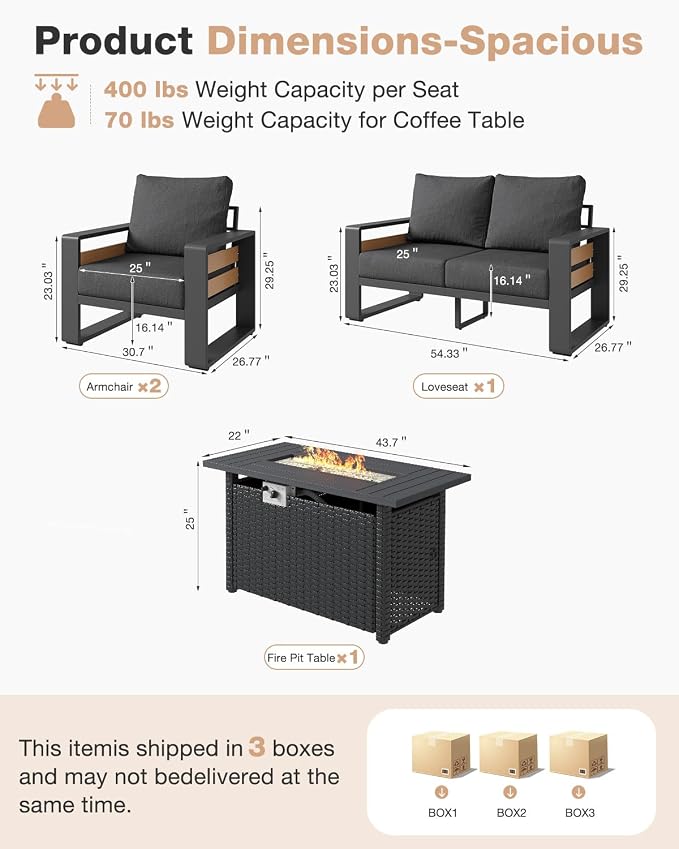 Aoxun Aluminum Patio Furniture Set - Image 7
