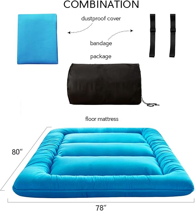 MAXYOYO Japanese Floor Mattress Futon Mattress, Thicken Tatami Mat Sleeping Pad - Image 2
