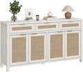 HOKYHOKY Rattan Sideboard Buffet Cabinet, Boho Storage Cabinet by HOKYHOKY