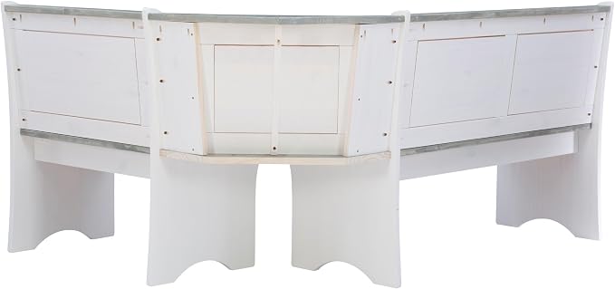 Linon Jackie Two Tone Pine Wood Coastal Corner Dining Nook in Graywash/White - Image 7