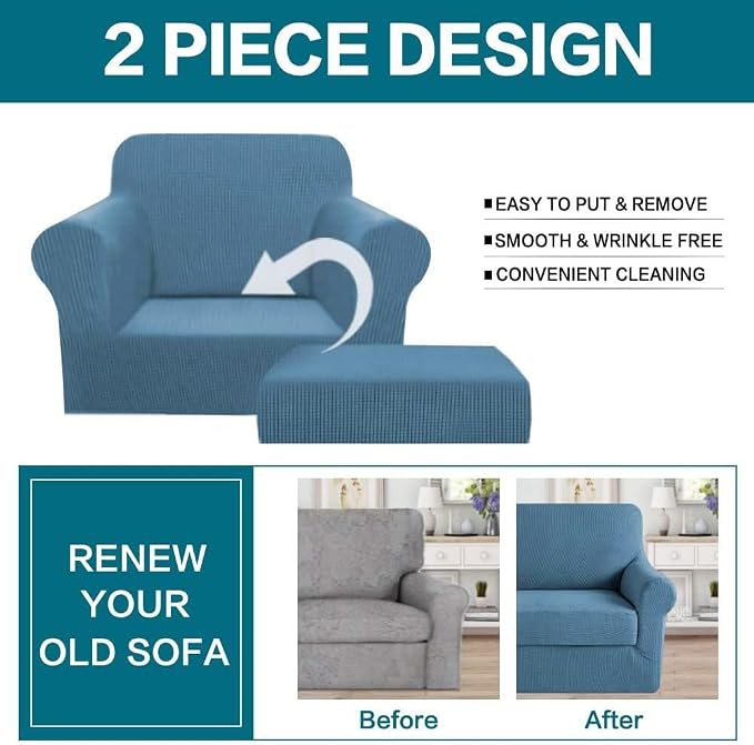 2 Piece Chair Covers Chair Slipcovers - Image 4