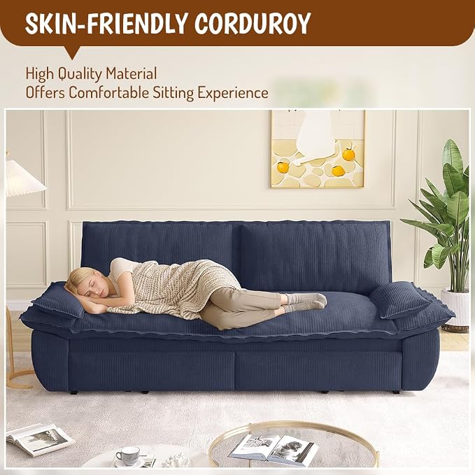 KEIKI 73.2" Queen Convertible Sofa Bed, 3-in-1 Pull Out Sleeper Couch - Image 5