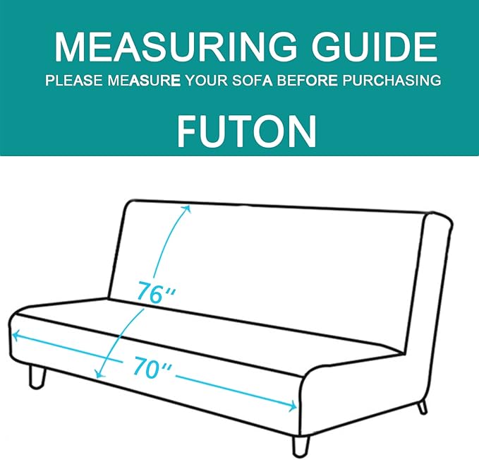 U-NICE HOME Futon Sofa Covers Reversible Sofa Slipcover Armless Couch Cover - Image 5