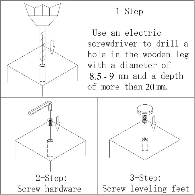 1/4" Thread Furniture/Table/Chair Feet Levelers Screw On - Image 3