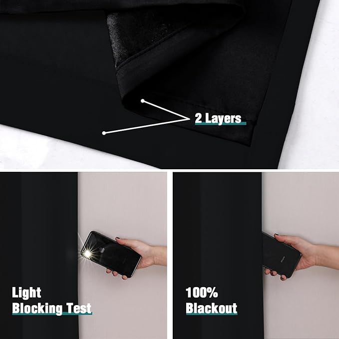 ChrisDowa 100% Blackout Curtains 84 inch Long - Image 4