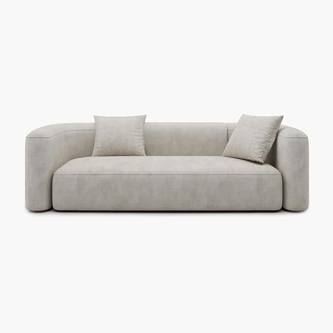 Acanva Luxury Modern Tight Curved Back Velvet Sofa, Minimalist Style Comfy Couch - Image 7